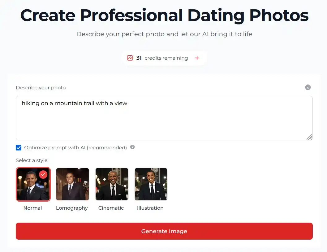 Matchine generation interface